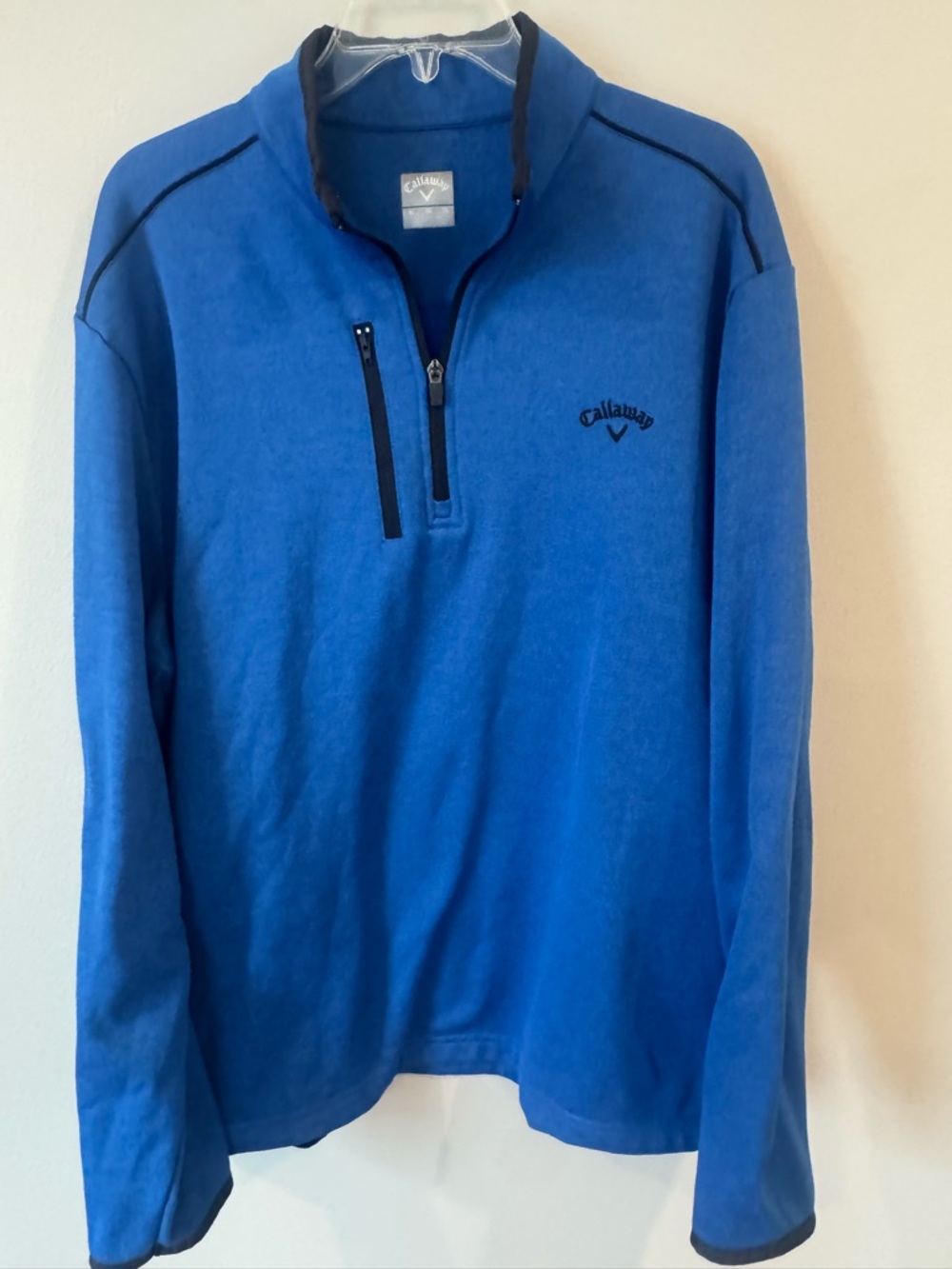Callaway Golf Quarter Zip Pullover Heavywieght Shirt Longsleeve Size XL Blue